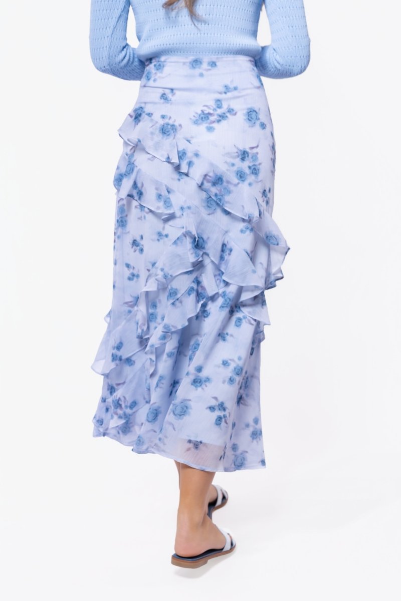 Zella Skirt (Blue Flower) - Glamourous Grace