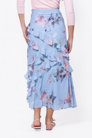 Zella Skirt (Blue Pattern)