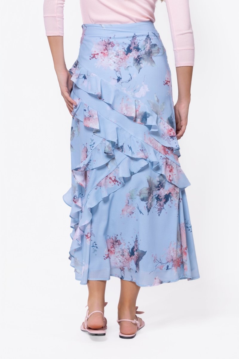 Zella Skirt (Blue Pattern) - Glamourous Grace