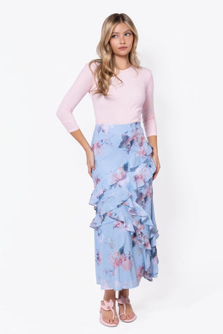 Zella Skirt (Blue Pattern)