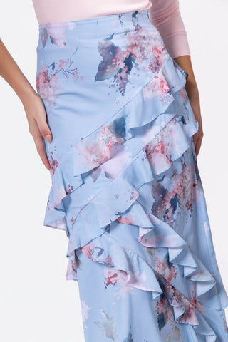 Zella Skirt (Blue Pattern)