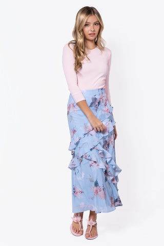 Zella Skirt (Blue Pattern)