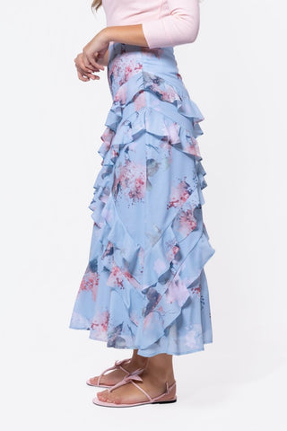 Zella Skirt (Blue Pattern)