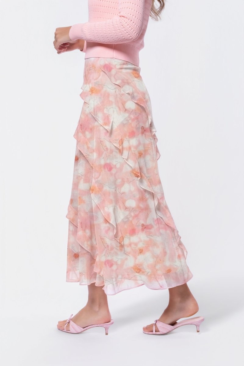 Zella Skirt (Light Pink Pattern) - Glamourous Grace