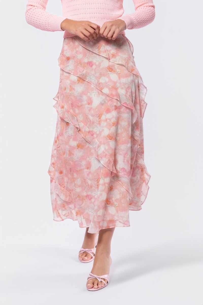 Zella Skirt (Light Pink Pattern) - Glamourous Grace