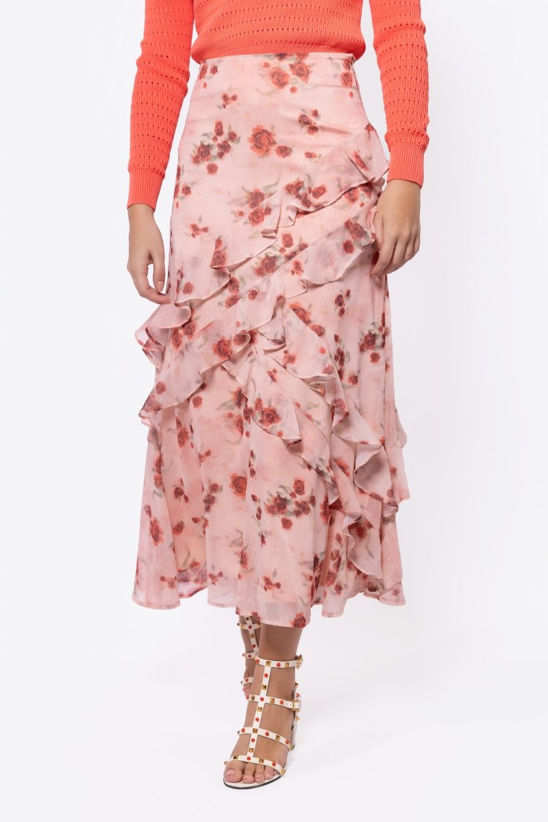 Zella Skirt (Peach Flower) - Glamourous Grace