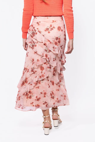 Zella Skirt (Peach Flower)