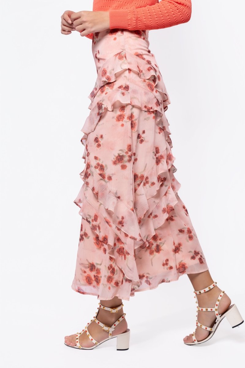 Zella Skirt (Peach Flower) - Glamourous Grace