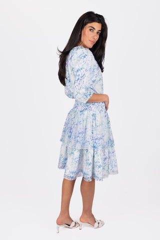 Zena Dress Short Sleeve 39" (Blue/Multi)
