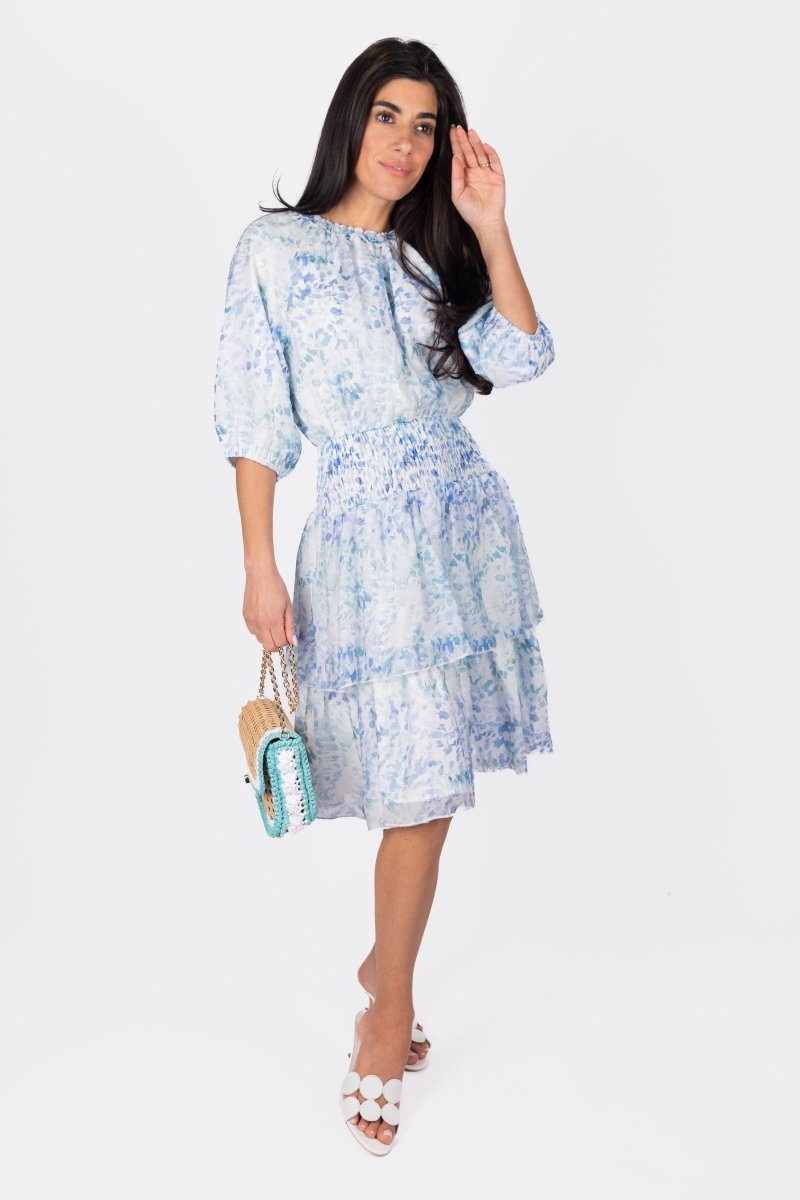 Zena Dress Short Sleeve 39" (Blue/Multi)