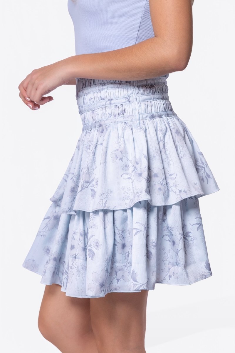 Zena Skirt 20" (Light Blue Flower) - Glamourous Grace