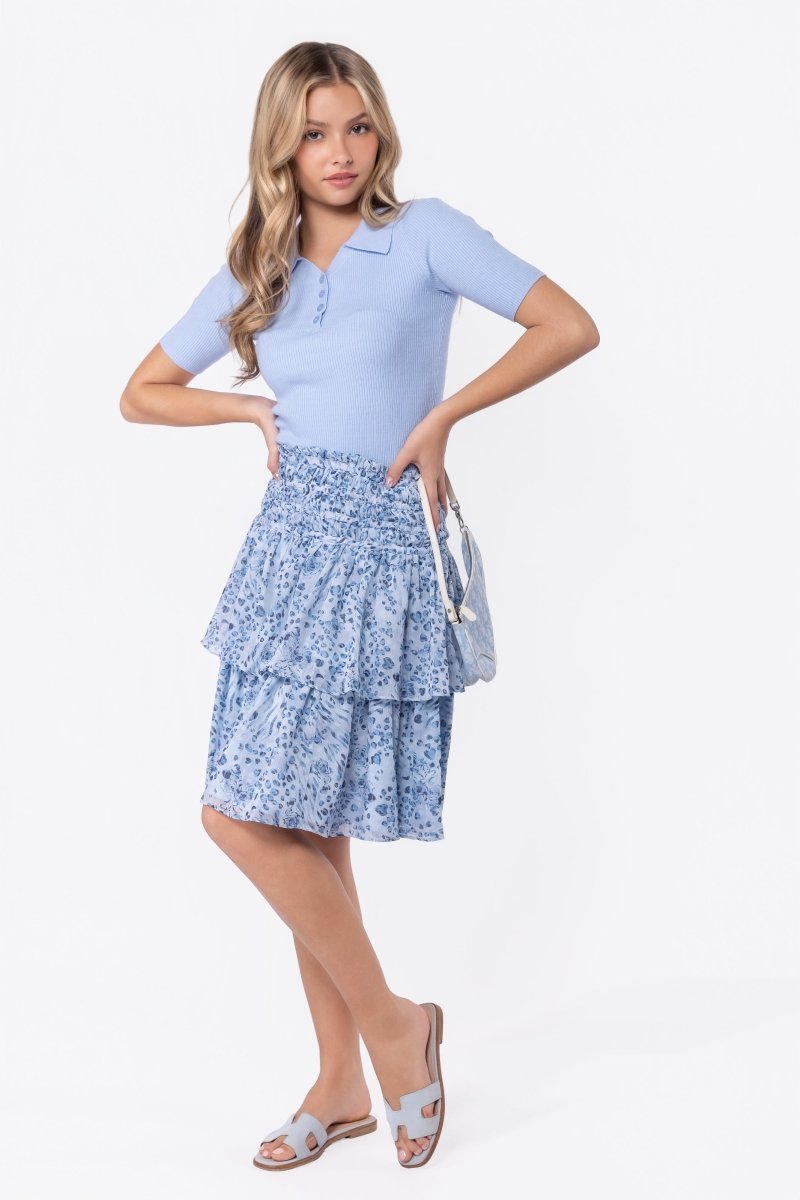 Zena Skirt 23" (Blue/Black) - Glamourous Grace
