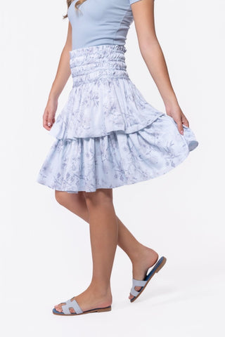 Zena Skirt 23" (Light Blue Flower)