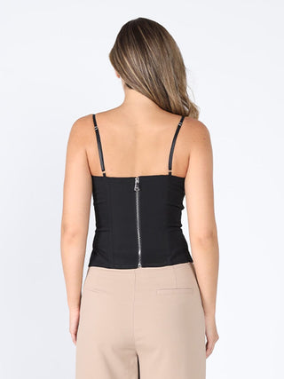 Zip up corset top with straps