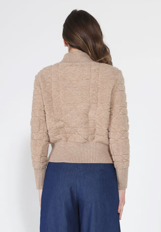Zip up long sleeve textured jacket