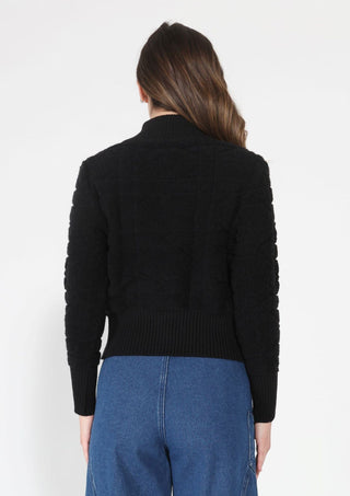 Zip up long sleeve textured jacket