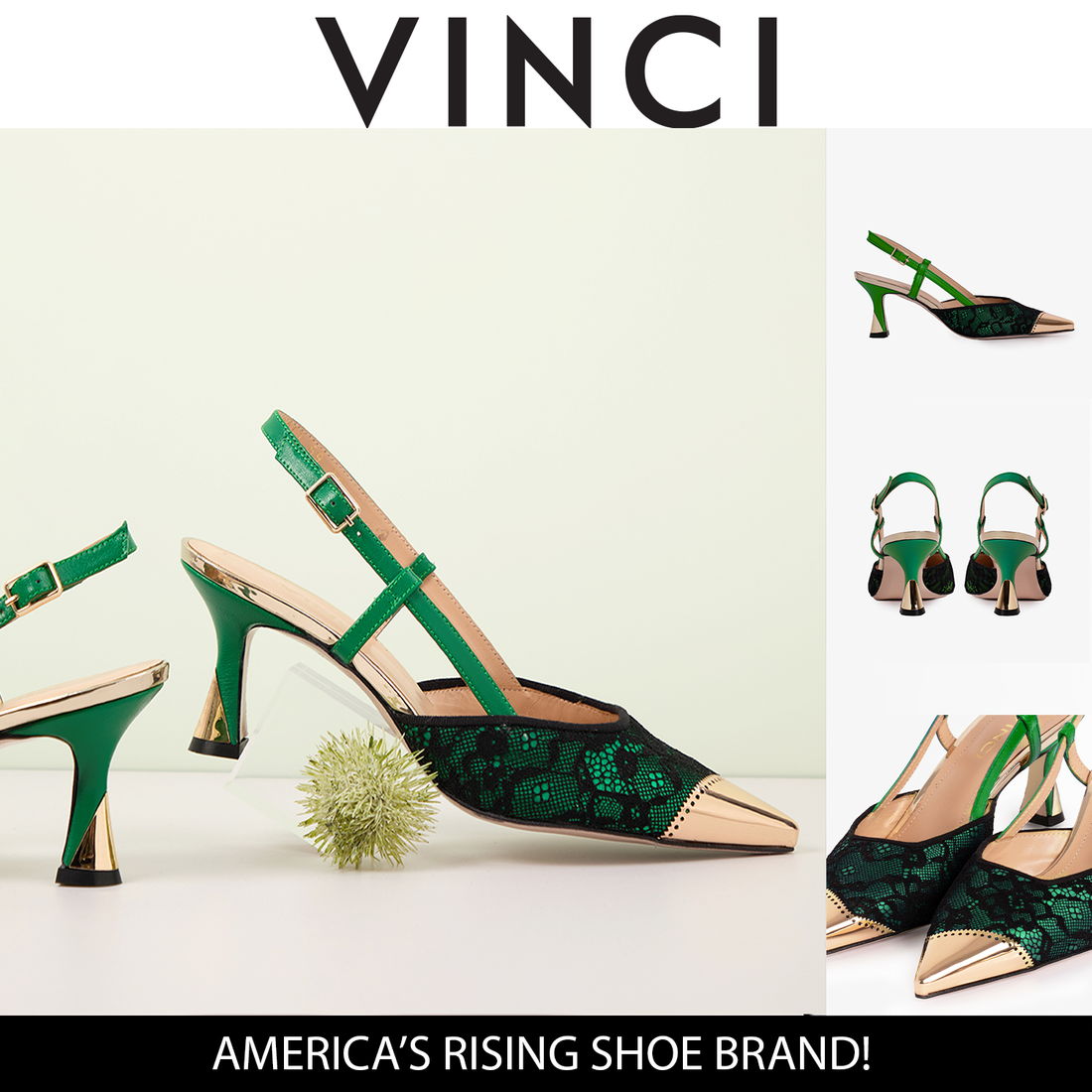 The Bali Green Leather Slingback Women Sandal - Glamourous Grace